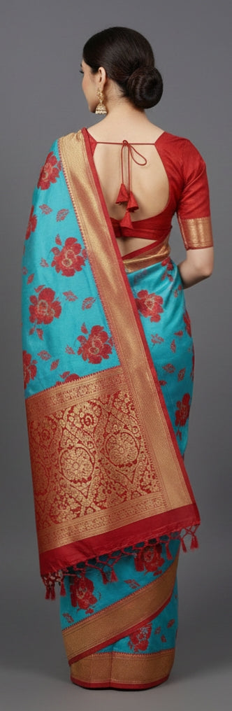 Soft Georgette Saree With Ruffle Edges