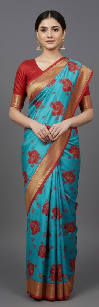 Soft Georgette Saree With Ruffle Edges