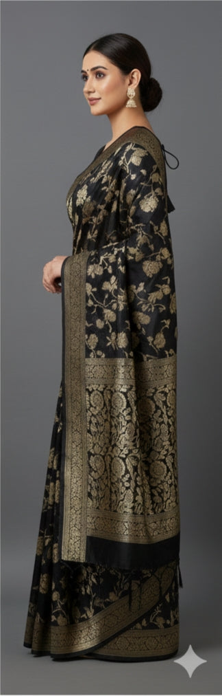 Soft Muslin Saree With Vintage Prints