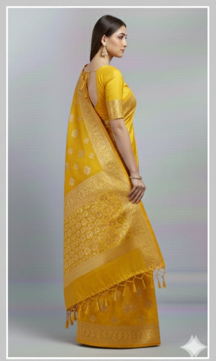 Minimalistic Organza Saree With Pearl Work