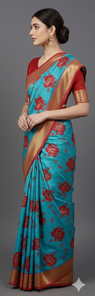 Soft Georgette Saree With Ruffle Edges