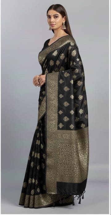 Elegant Silk Saree With Rich Zari Border