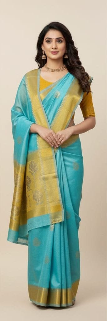 Pure Tussar Silk Saree With Handcrafted Detailing
